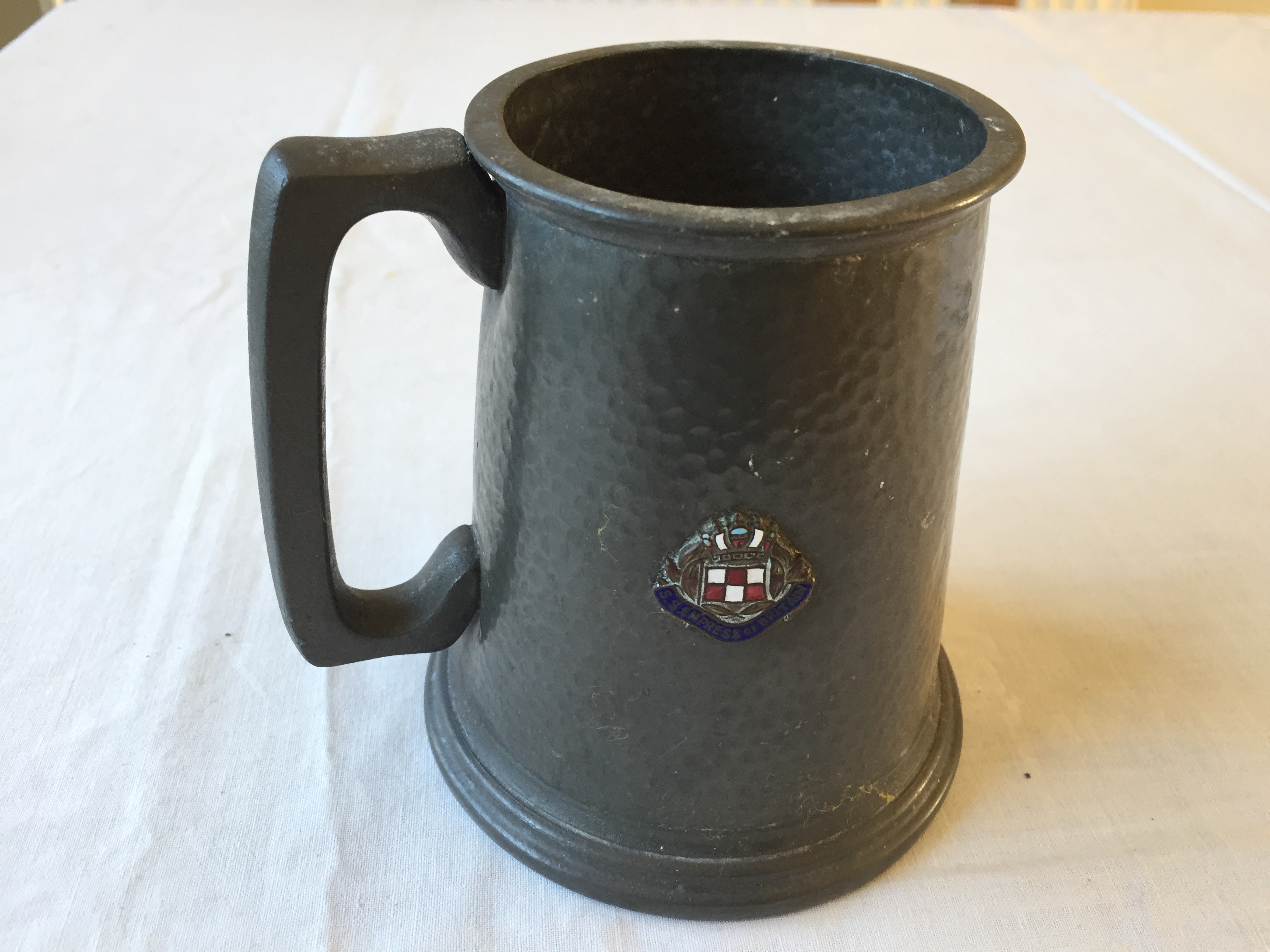 SOUVENIR TANKARD FROM THE CANADIAN PACIFIC VESSEL THE EMPRESS OF BRITAIN